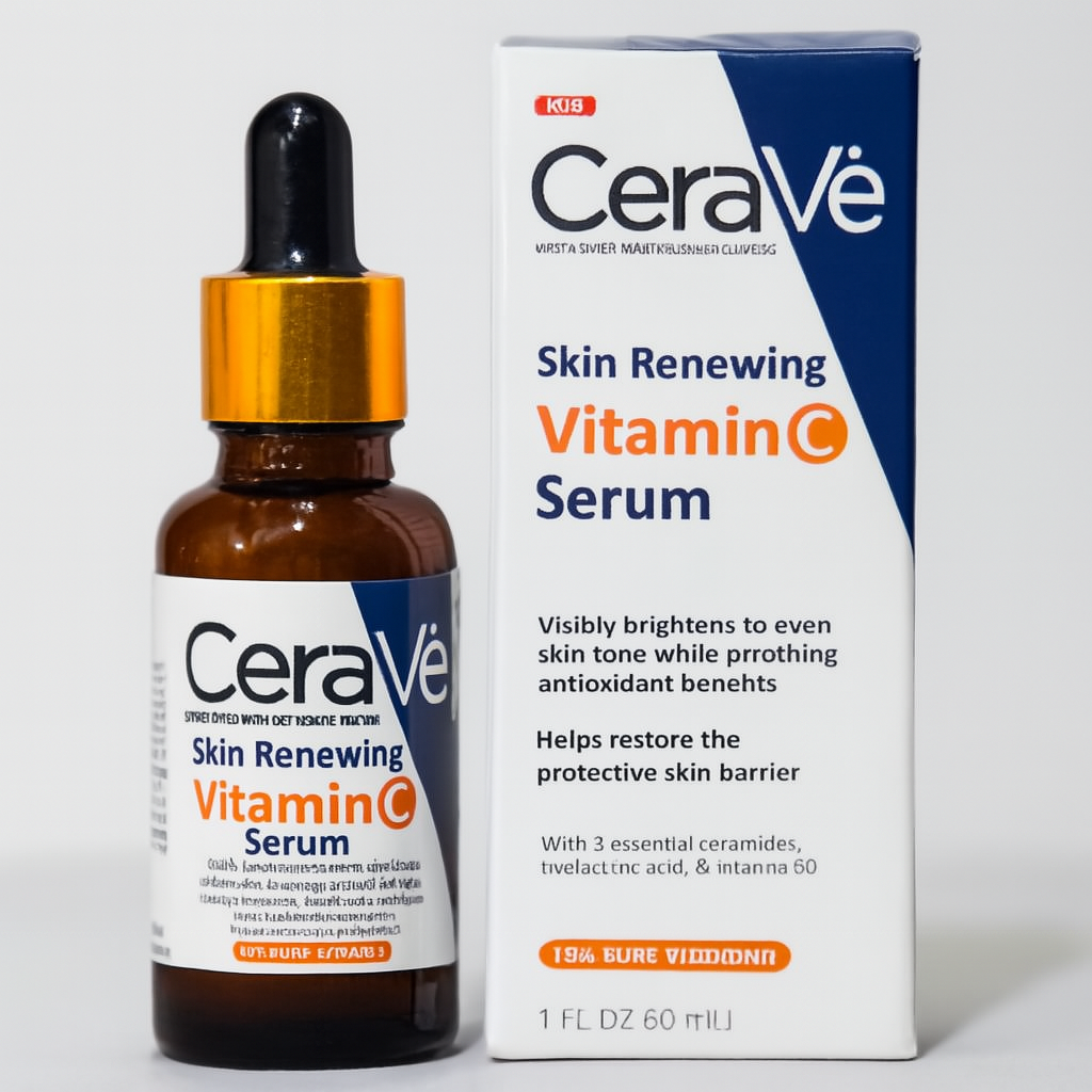 CeraVe Skin Renewing Vitamin C Serum | Brightening Face Serum With 10% Pure Vitamin C, Hyaluronic Acid & Vitamin B5 | Dermatologist Developed, Hydrating & Antioxidant Protection