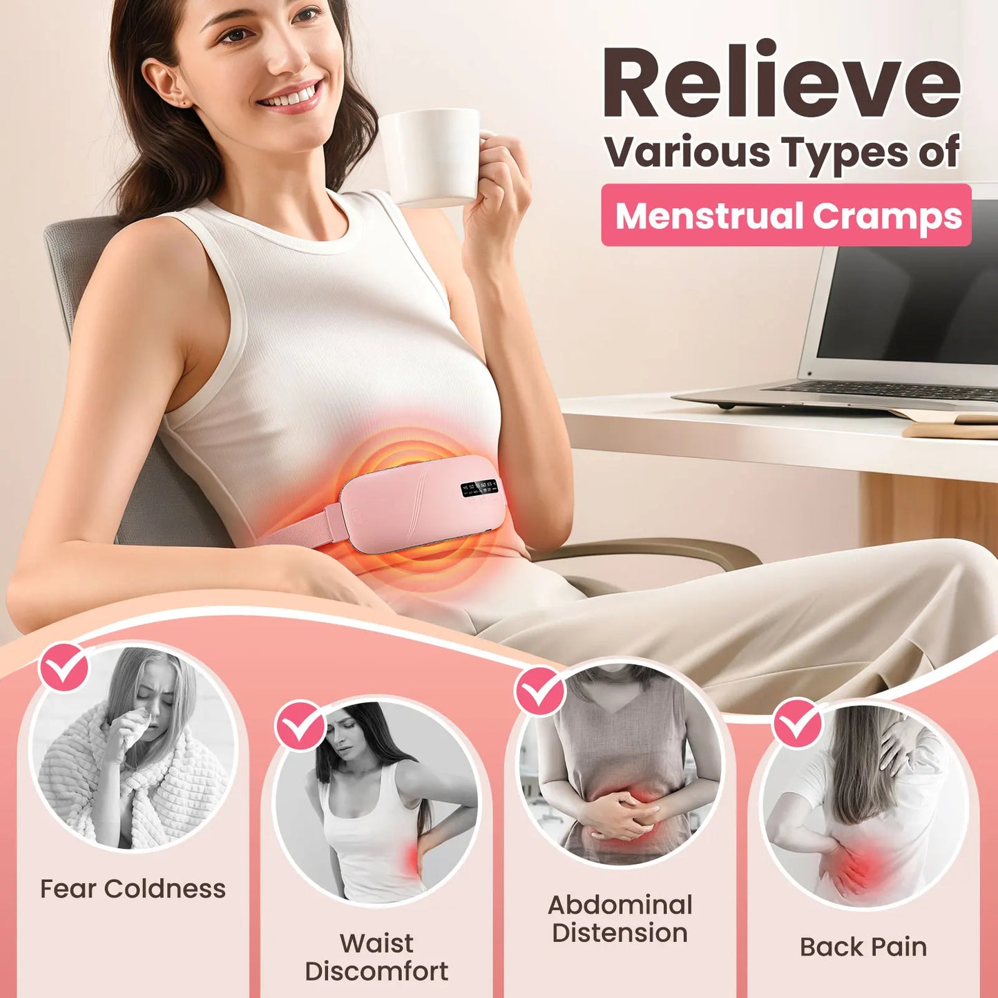 Electric Heating Pad | Menstrual Cramp Massager Belt | Electric Heating Pad | Menstrual Cramp Massager Belt | Women Period Care Hot Compress Device