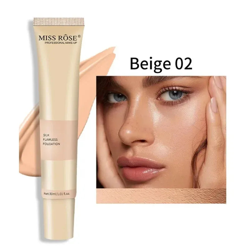 Miss Rose Silk Flawless Foundation | Long-Lasting Lightweight Liquid Foundation with Natural Radiant Finish