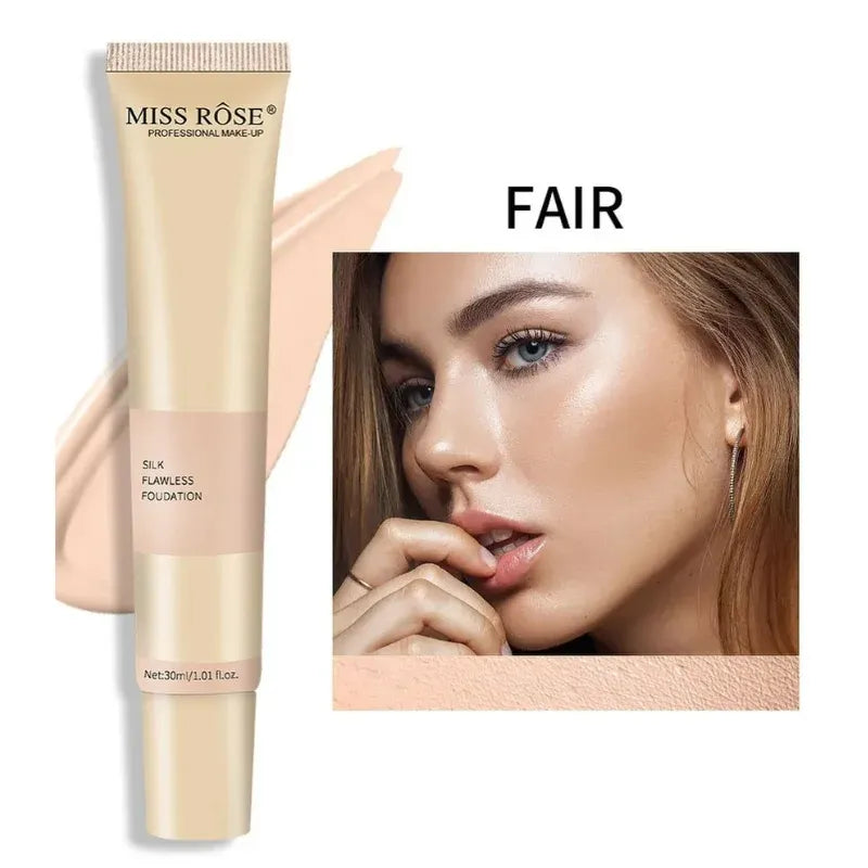 Miss Rose Silk Flawless Foundation | Long-Lasting Lightweight Liquid Foundation with Natural Radiant Finish