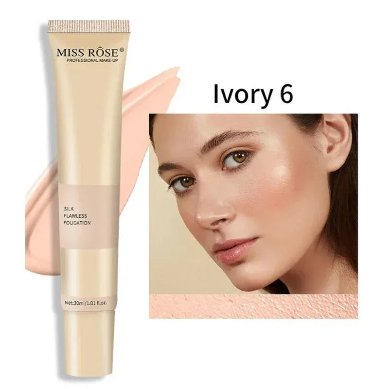 Miss Rose Silk Flawless Foundation | Long-Lasting Lightweight Liquid Foundation with Natural Radiant Finish
