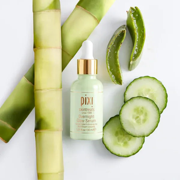 Pixi Overnight Glow Serum 30ml Exfoliating Brightening Serum with 10% Glycolic Acid and Vitamins Overnight exfoliating serum