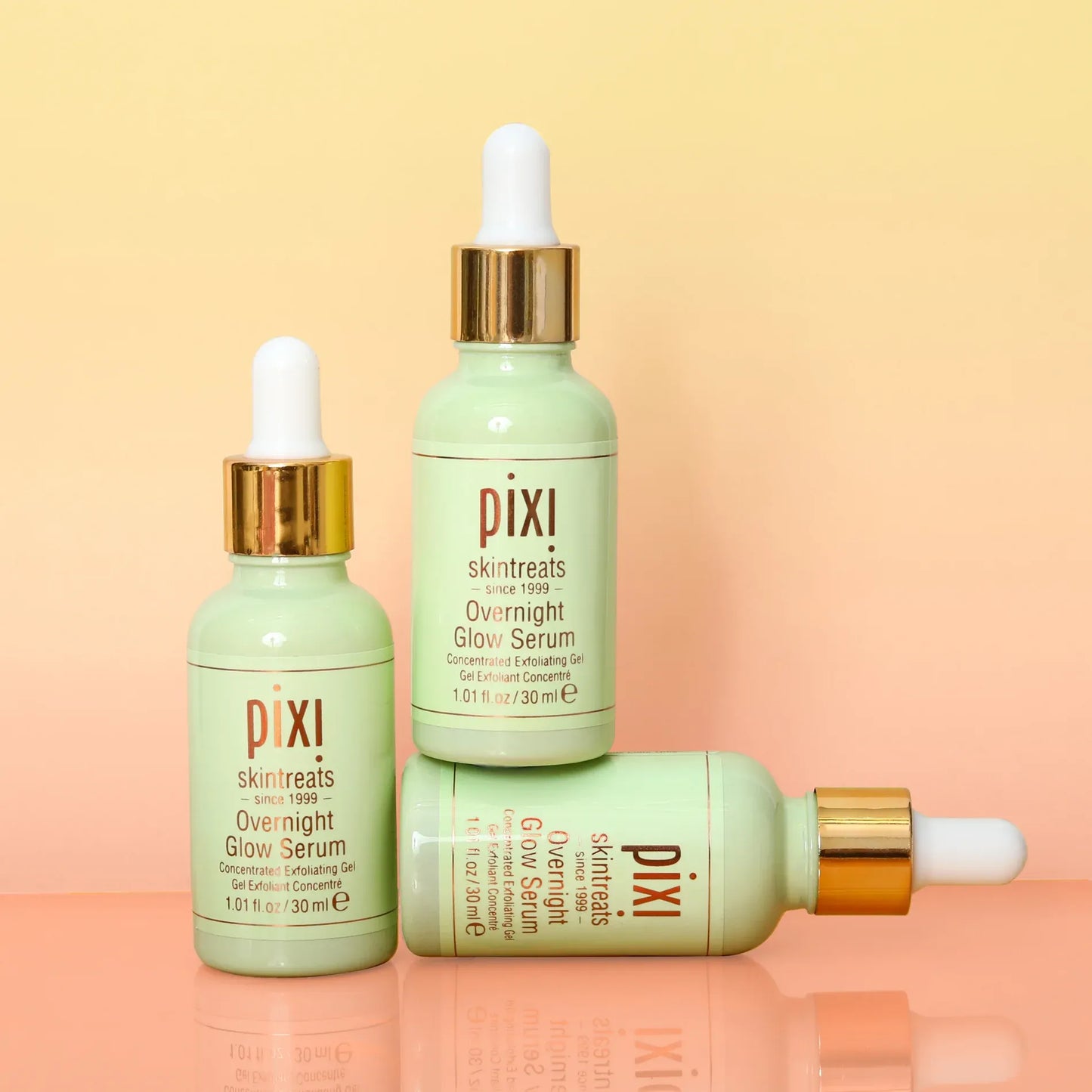 Pixi Overnight Glow Serum 30ml Exfoliating Brightening Serum with 10% Glycolic Acid and Vitamins Overnight exfoliating serum