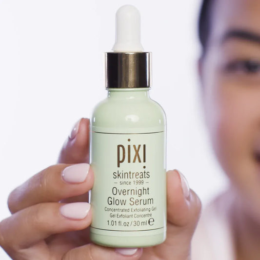 Pixi Overnight Glow Serum 30ml Exfoliating Brightening Serum with 10% Glycolic Acid and Vitamins Overnight exfoliating serum